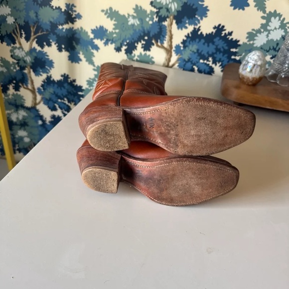 Vintage 1970s Frye Embroidered Leather Cowboy Boots size 6.5 - Picture 11 of 12